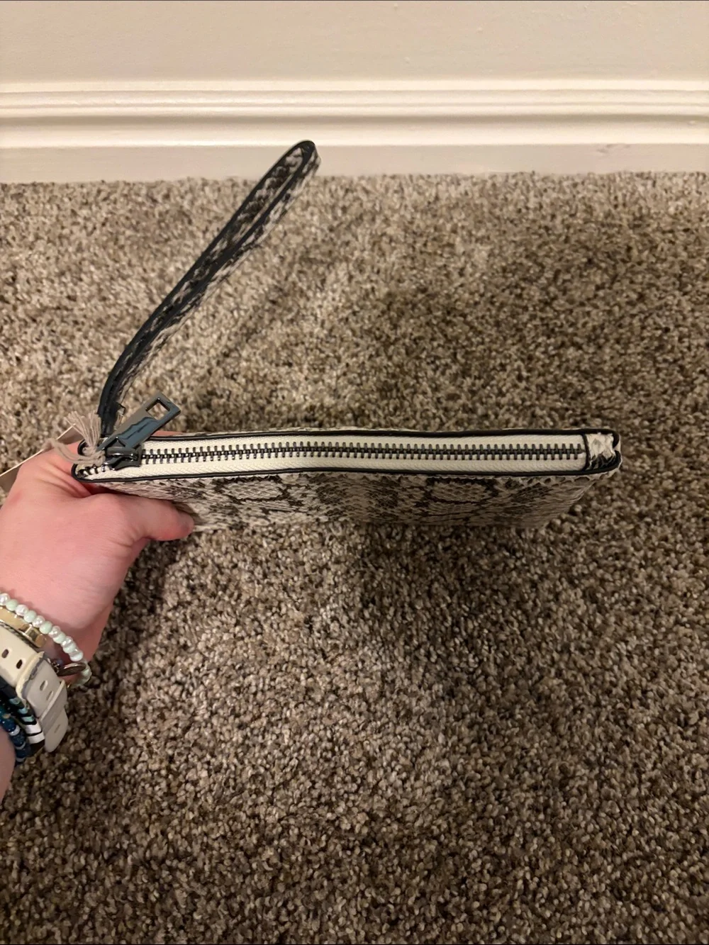 a new day Snake-Print Wristlet - Black & White